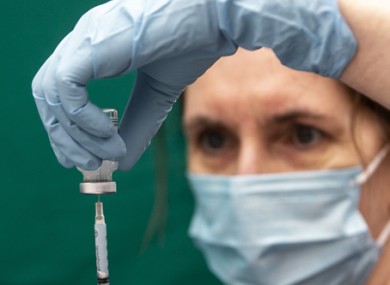 Dr Fiona Moynihan preparing to administer the Moderna vaccine at the weekend.
