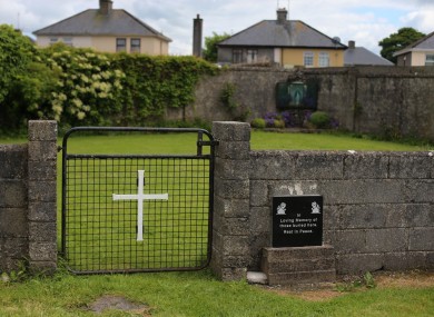 A general view of the site of a mass grave for nearly 800 children who died in the Tuam Mother and Baby Home