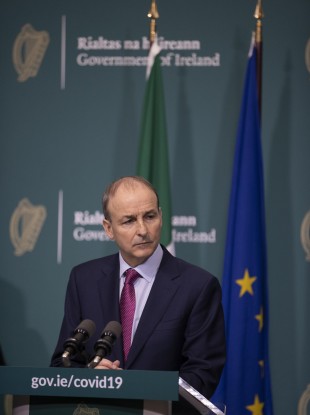 Taoiseach Micheál Martin at a press briefing in December.