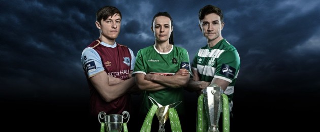 Jake Hyland (Drogheda United), Aine O'Gorman (Peamount United) and Ronan Finn (Shamrock Rovers).