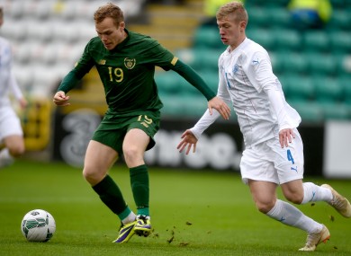 Anthony Scully in possession for the Ireland U21s during last November's game against Iceland.