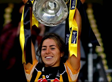 Meighan Farrell lifting the O'Duffy Cup in December.