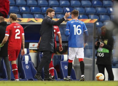 Gerrard with Nathan Patterson after the game.