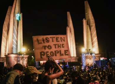 A protest in Bangkok in August 2020.