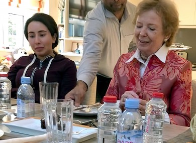 Last public appearance of Sheikha Latifa bint Mohammed al Maktoum seen at a lunch with former Irish President Mary Robinson on 24 December 2018, in Dubai, United Arab Emirates.