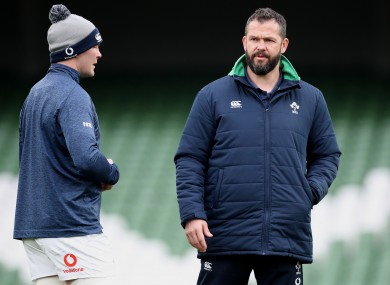 Peter O'Mahony with Ireland head coach Andy Farrell.