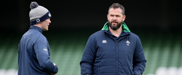Peter O'Mahony with Ireland head coach Andy Farrell.