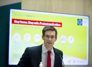Deputy CMO Dr Ronan Glynn at last night's NPHET briefing.