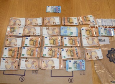 The cash seized from the vehicle.