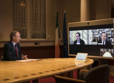 Taoiseach Micheál Martin; Martin Shanahan, CEO, IDA Ireland; General Manager of Intel Ireland and VP of Technology & Manufacturing Group, Eamonn Sinnott