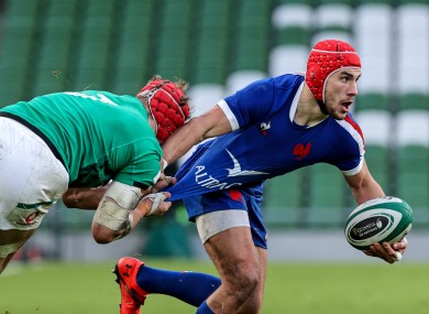 Gabin Villiere in action for France against Ireland in the Six Nations.
