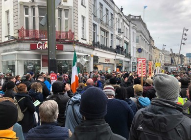 The scene in Cork City this afternoon