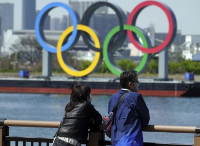 A general view of Olympic rings.