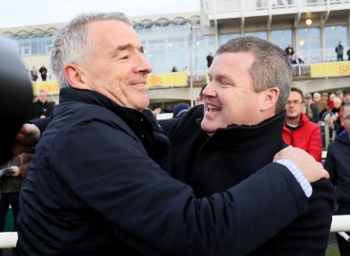File photo of Michael O'Leary (left) with Gordon Elliott.