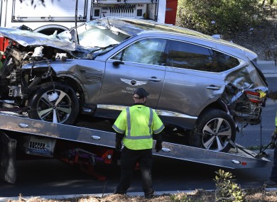 Tiger Woods' car after the accident.