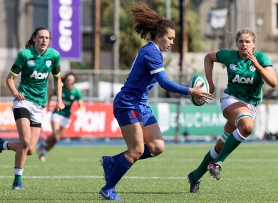 France out-half Caroline Drouin in action against Ireland.