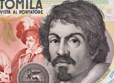 Caravaggio on a lire note