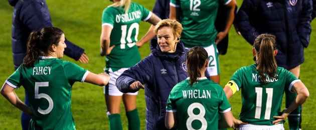 The Ireland team after their clash with Denmark during the week.