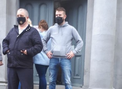 Stephen Kelly (left) and William Stokes (right) standing outside Longford Courthouse this afternoon