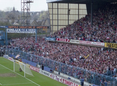 The West Terrace of Hillsborough stadium