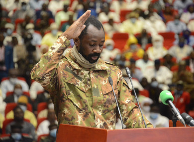 Colonel Assimi Goita is sworn in as Mali's transitional vice president last September.