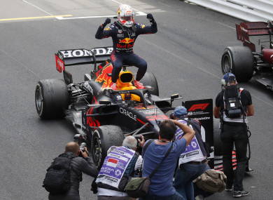 Celebrations for Max Verstappen.