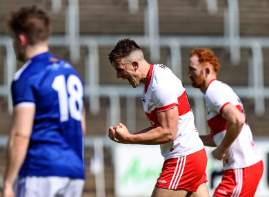 Shane McGuigan celebrates after scoring.