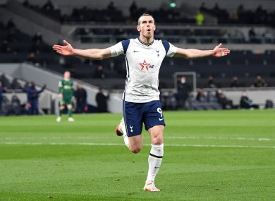 Gareth Bale celebrates.