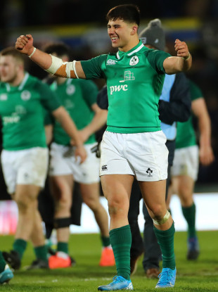 Dan Kelly celebrates a win over the England U20s last year.