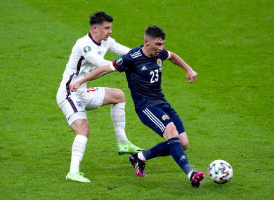 Billy Gilmour in action against Mason Mount.
