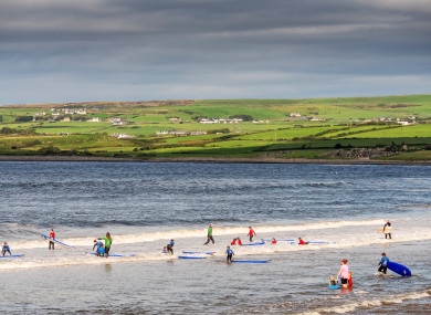 Surfers at Lahinch beach.