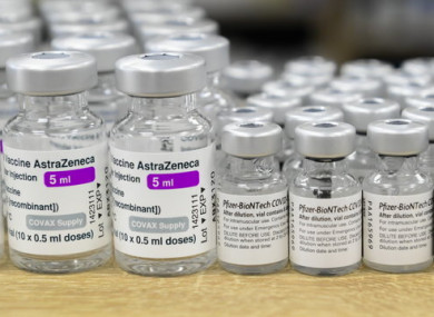 Vials of the AstraZeneca jab.