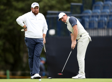 Shane Lowry and Rory McIlroy practicing together (file pic).