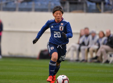 Kumi Yokoyama pictured playing for Japan in 2019.