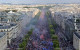 Alternative view: People celebrate on the Champs Elysees avenue after the final of the 2018 World Cup - 15 July 2018 