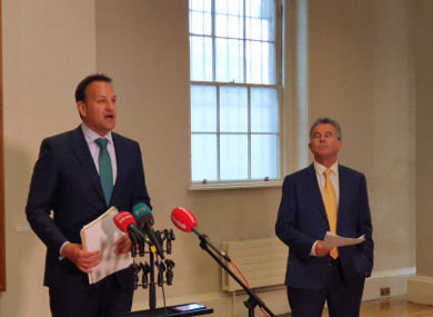 Varadkar speaking in Dublin Castle today.