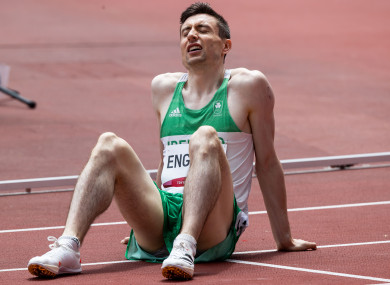 English finished fourth in his 800m heat.