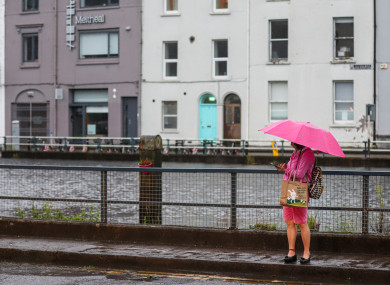 A rainfall warning is in place for Cork, Waterford and Wexford. File photo.