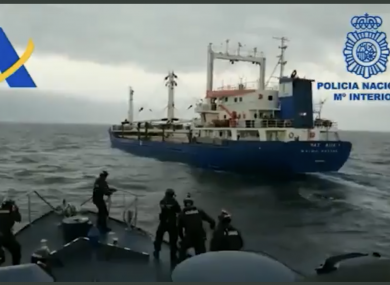 An armed Spanish Customs team about to board the Natalia.