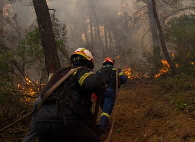 File image: Firefighters respond to fire on Evia in 2019
