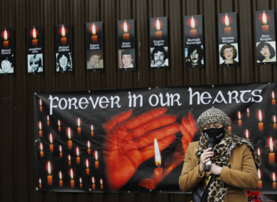 A campaigner at the 40th anniversary commemoration of the tragedy earlier this year.