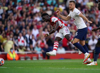Bukayo Saka scored Arsenal's third goal yesterday.