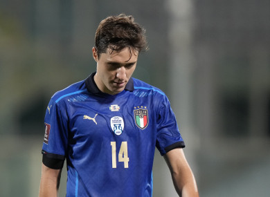 Federico Chiesa after Italy's draw against Bulgaria.