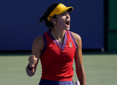 Emma Raducanu, of Great Britain, pictured during her match with Sara Sorribes Tormo.