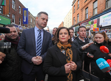 Mary Lou McDonald and Pearse Doherty on the campaign trail during the 2020 General Election.