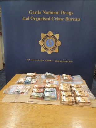 €104,720 cash was found in a vehicle and €25,660 was found in a follow up search.