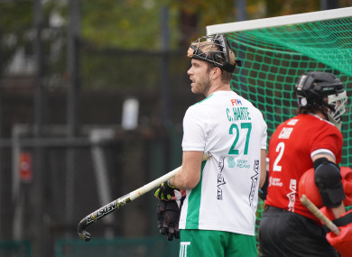 Dejection for Conor Harte and the Irish men's hockey team.