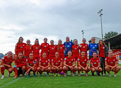 Chloe Mustaki (front row, far left) and her Shelbourne side.