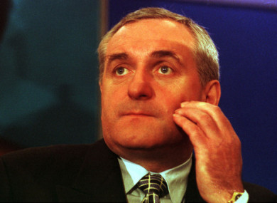 Then-Taoiseach Bertie Ahern at the launch of Mary McAleese's Presidential campaign in 1997.