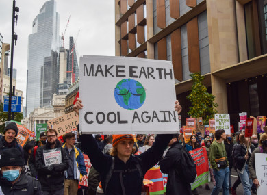 Protesters during a climate demonstration in London last week.